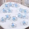 Cuentas de Flor Transparente de Cinco Pétalos con Agujero Recto para Joyería DIY, Pulseras Hechas a Mano, Accesorios para el Cabello, Cadenas para Teléfono, Accesorios para Mujer al por Mayor