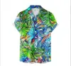 Exportação Transfronteiriça Camisas Havaianas Masculinas Moda Estampa 3D Impressão Digital Manga Curta Tops Atacado Estilo Tropical