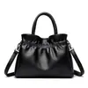 Cross-Border Women's Bags, Fashionable and High-End Pleated Handbags, Large-Capacity, Elegant Handbags for Middle-Aged Ladies, Shoulder Bags