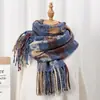 Bufanda Nueva 2024 para Mujer, Otoño e Invierno Cuadros con Borlas, Cálida y Versátil, Bufanda Gruesa de Imitación Cachemir para Pareja, Estilo Coreano Blanqueadora