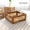 Cesta de armazenamento de vime vintage, caixa de armazenamento de madeira maciça para mesa, diversos brinquedos, revistas, lanches, cesta de armazenamento