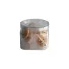 Frasco de Plástico Transparente Sellado Cuadrado de 650ml con Tapa de Cristal Frasco para Alimentos Frasco para Snacks Frasco para Galletas Cubo de Plástico