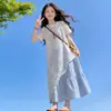 Conjunto de Saia para Meninas 2026 Verão Novo Roupas de Verão Infantis Saia Xadrez Meninas Crianças Mais Velhas Estilo Fino Vestido Atacado