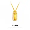 Nuevo Estilo Chino Diseño Nacional Oro Arena Vietnamita Flexible Giratorio Diamante de Punto Patrón Cepillado Columna Colgante Collar Venta al por Mayor