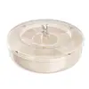 Caixa Compartimentada com Tampa para Frutas Secas, Caixa de Armazenamento de Lanches para Sala de Estar, Bandeja Selada à Prova de Poeira para Nozes e Doces, Bandeja de Frutas de Luxo Leve