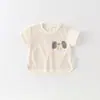 Camiseta de Manga Corta para Niños Atuendo de Verano 2026 Nueva Moda Casual con Cuello Redondo para Bebés y Niños Pequeños, Camiseta Básica para Niños para el Verano