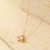 Collar de Trébol de Cuatro Hojas de Plata de Ley 925 Francesa para Mujer Verano Lujo Ligero Sensación de Gama Alta Colgante Incrustado con Diamantes Cadena para Clavícula Estilo Nuevo Regalo para Novia