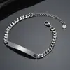Pulsera de Acero Inoxidable Larga Curva Geométrica Brillante Simple Transfronteriza Personalizada DIY Grabado Láser Adornos de Mano
