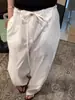 Pantalones blancos minimalistas super bonitos de Tencel de secado rápido 2026 Primavera/Verano estilo delgado para figuras petite pantalones anchos chic con cintura de forma de capullo