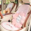 Almohada de coche con diseño de oso y conejo, con diseño de tira de cintura y corte de dibujos animados, cómoda y suave, universal para las cuatro estaciones.