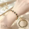Aço Titânio CompletoDongdaemun Personalidade Temperamento Luxo Trevo de Quatro Folhas Completo com Strass Pulseira Feminina Celebridade da Internet Retrô Melhor Amiga