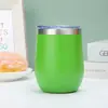 Copo Térmico de Aço Inoxidável para Vinho em Atacado com Tampa, Conjunto de Copos Térmicos Personalizados, Copos de Café de Viagem de 12oz
