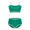 Nuevo Bikini Sexi de Color Sólido Simple Europeo y Americano para Mujer Conjunto de Dos Piezas Bikini Amazon Aliexpress