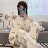 Pijamas de comercio exterior para niñas primavera y otoño manga larga variedad de opcionales cuello redondo talla grande sentido de alta gama se pueden usar fuera de casa traje de ropa para el hogar