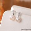 Aretes de Mariposa de Perla de Oro Real Galvanizado con Aguja de Plata S925, Aretes Femeninos y Elegantes de Gota de Agua, Collar Pequeño Fresco y Versátil