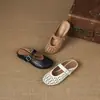 2026 Nuevo Estilo Zapatos Mary Jane Franceses Retro Calados con Correa Única, Planos, Cómodos, Transpirables Pantuflas, Zapatos Hechos a Mano, Talla Grande