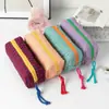 Estuche escolar de gran capacidad con bloques de color, bolsa de almacenamiento de cosméticos portátil estilo ins, organizador de escritorio para cuidado de la piel