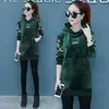 Sudadera de terciopelo doble cara, forrada de polar y engrosada para mujer, de longitud media, nuevo estilo otoño/invierno, prenda exterior con capucha moderna y elegante