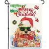 Decoração de Natal Bandeira de Jardim Gnomo Boneco de Neve Árvore de Natal Impressa Frente e Verso Bandeira de Quintal Linho Bandeira Pequena Atacado Personalização