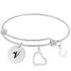 Pulsera Nueva Ajustable Amazon Transfronteriza Perla de Amor Acero Inoxidable 26 Letras Pulsera de Oro de 18K Venta al por Mayor para Mujeres