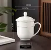 Hotel Hotel Caneca Sala de Escritório Cerâmica Branco Puro Xícara de Chá com Tampa Copo Copo para Beber Logotipo Estampado