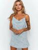 Vestido Europeo y Americano de Verano para Chica Caliente Encaje Floral Tirantes Falda A Línea Ajustado Sin Espalda Sexy Vestido Corto para Mujer