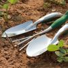 Pala de acero inoxidable con mango de goma y plástico, pala de jardinería de acero inoxidable, mango antideslizante, pala grande, todas las herramientas de jardinería de acero inoxidable
