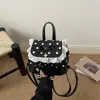 Mochila Linda Estilo Coreano Estilo Universitario 2026 Primavera Nueva Mochila Pequeña para Viajes Diarios Portátil Nicho Bolso de Mano de Lunares