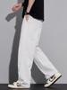Pantalones Casuales de Pierna Recta Sueltos de Moda para Hombres Jóvenes, Ropa de Hombre con Cordón para Primavera y Verano, Pantalones de Pierna Ancha que Aumentan la Altura para el Trabajo