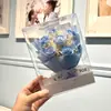 Caixa de Presente Flor Eterna com Luzes, Dia dos Namorados e Dia dos Namorados Chinês Buquê Pequeno de Rosa Artificial, Presente para Namorada, Presente Lembrança Atacado