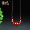 Cadena de Clavícula de Cinabrio Natural Cuentas Wanfu Cuentas de Transferencia Arena Granulada Arena de Cristal Arena de Rejalgar Collar del Año Animal Regalo