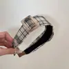 Diadema a Cuadros Simple Coreana Nuevo Estilo 2025 Estilo Preppy Versión Ancha Diadema con Hebilla Cuadrada para Salir Pasador Versátil