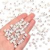 100 Peças/Pacote acrílico quadrado branco dourado letras lavadas contas soltas diy roupa pulseira Acessórios Atacado