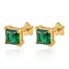 Suministro Directo Transfronterizo de Pendientes Geométricos de Acero Inoxidable con Incrustaciones de Circonita, Pendientes de Lujo de Gama Alta para Mujer, Accesorios para Orejas de Moda 18K