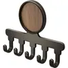 Estante de almacenamiento de cocina de nogal, organizador colgante para el hogar de cucharas, espátulas y paños, ganchos de pared sin taladro, estante de almacenamiento multifuncional