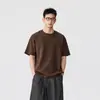 2026 Nova Verão Alta Qualidade Retrô Americano Estilo Relaxado Camiseta de Manga Curta Listrada Algodão Masculina