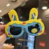 Conejo de Silicona para Niños Gafas de Sol Polarizadas Lindas de Bebé Dibujos Animados Conejo Violento Gafas de Sol para Niños Forma de Oreja Larga