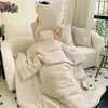 Almohada y Colcha Plegable Dos en Uno Estilo Francés Lujo Ligero Cojín para Coche Manta para Siesta en la Oficina Manta para Aire Acondicionado