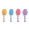 Peine de aire con diseño de animales de dibujos animados de color macarrón ovalado, peine pequeño con bolsa de aire para cabello liso para niños