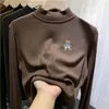 Camiseta interior térmica para niña de otoño e invierno, elegante y dulce, estilo coreano, de manga larga, interior cepillado para niñas pequeñas