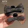 Pinza de cangrejo de malla con lazo nuevo y de moda, estilo coreano, popular entre las celebridades de internet, adecuada para cabello fino, hace que el cabello se vea más voluminoso, pinza de tiburón para peinado semirecogido