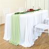 Camino de mesa de gasa en verde salvia perla para decoración de mesa de banquete de bodas, disponible en ocho colores, directo del fabricante, venta al por mayor