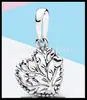 Cuentas Chapadas en Plata Panjia Colgante Doble Flor de Magnolia Flor de Melocotón Colgante de Helado Pez Payaso Accesorios con Cuentas de Mickey