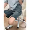 Shorts de Mezclilla Estilo Retro Americano con Forma de Pera para Mujer, Verano, Cintura Alta, Cubre Cadera, Versátiles, Adelgazantes, Pierna Recta, Pierna Ancha, de Longitud Media