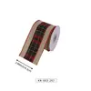 Cinta de lino sintético en stock para decoraciones navideñas, cinta navideña impresa a medida con purpurina, transfronterizo a medida