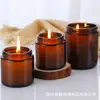 Taza de Vela de Aromaterapia Hecha a Mano para Bricolaje, Taza de Vidrio Vacía para Velas, Taza de Vidrio Marrón Resistente a Altas Temperaturas para Velas de Aromaterapia