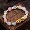 Pulsera valiente ojo de gato oro arena latón macarrón simple y dulce joyería para novias regalo de cumpleaños joyería al por mayor