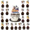 En stock nueva tarjeta de inserción para pastel tema sombra de fuego enchufe para pastel decoración superior para pastel par suministros de decoración fiesta de cumpleaños