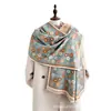 Bufanda jacquard de doble cara estilo japonés y coreano con pequeñas flores, imitación cachemir, versátil para otoño e invierno, chal cálido para mujer