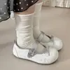 Zapatos de ballet de punta redonda con lazo para mujer, nuevos zapatos planos estilo coreano de verano 2026, lindos zapatos Mary Jane para estudiantes